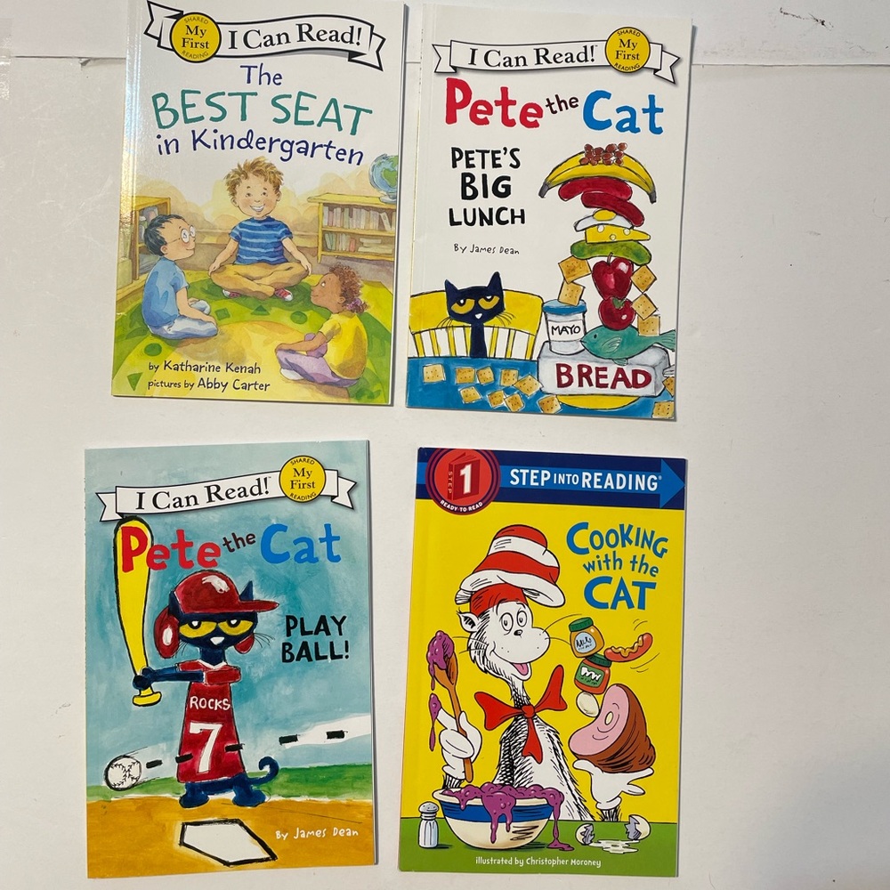 Lot of 4 My First I Can Read Pete the Cat: Pete's Big Lunch, Cooking w Dr. Seuss